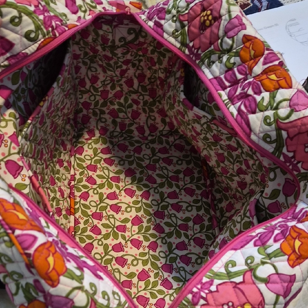 Vera Bradley Floral Pink Quilted Weekender Bag - Picture 8 of 8
